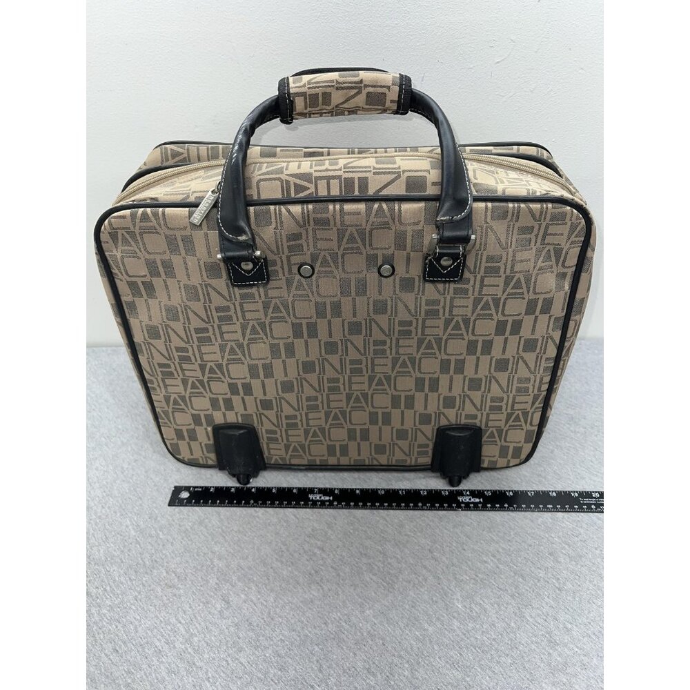 Kenneth Cole Reaction Beige 17" Under seat Rolling Carry On Laptop Bag Wheels - Picture 16 of 16